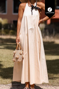 Vestidos para mujer Limonni Mailia LI4095 Maxidress beige
