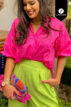 Blusas para mujer Limonni Mailia LI4098 Camiseras fuscia