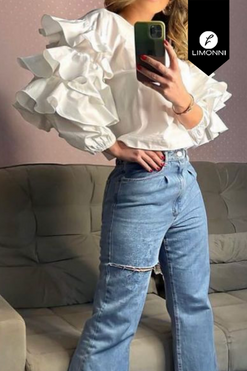Blusas para mujer Limonni Mailia LI4107 Casuales blanco