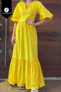 Vestidos para mujer Limonni Mailia LI4108 Maxidress amarillo
