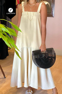 Vestidos para mujer Limonni Mailia LI4113 Maxidress blanco