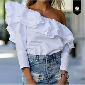 Blusas para mujer Limonni Mailia LI4129 Campesinas blanco