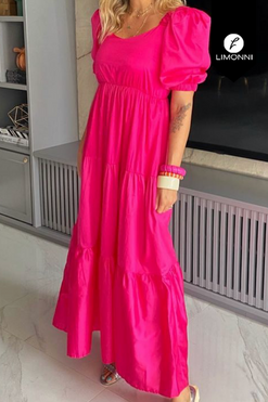 Vestidos para mujer Limonni Mailia LI4132 Maxidress fuscia