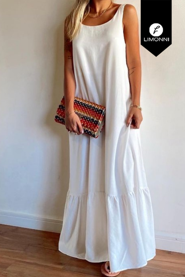 Vestidos para mujer Limonni Mailia LI4157 Maxidress blanco