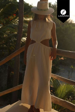 Vestidos para mujer Limonni Mailia LI4255 Maxidress avena