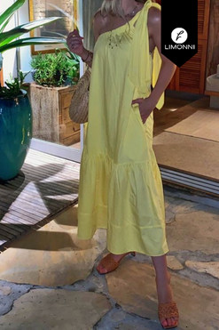 Vestidos para mujer Limonni Mailia LI4275 Maxidress amarillo