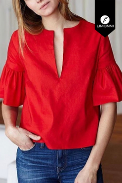 Blusas para mujer Limonni Mailia LI4277 Casuales rojo