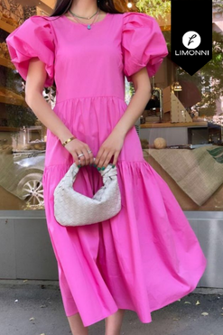 Blusas para mujer Limonni Mailia LI4293 Maxidress fuscia