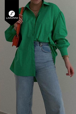 Blusas para mujer Limonni Mailia LI4300 Camiseras verde esmeralda
