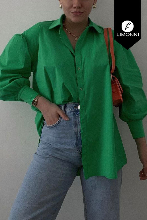 Blusas para mujer Limonni Mailia LI4300 Camiseras verde esmeralda