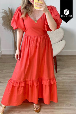 Vestidos para mujer Limonni Mailia LI4306 Maxidress rojo
