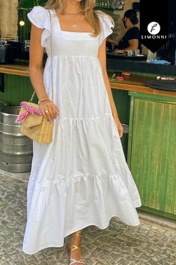 Vestidos para mujer Limonni Mailia LI4316 Maxidress blanco