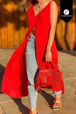 Blusas para mujer Limonni Mailia LI4341 Casuales rojo