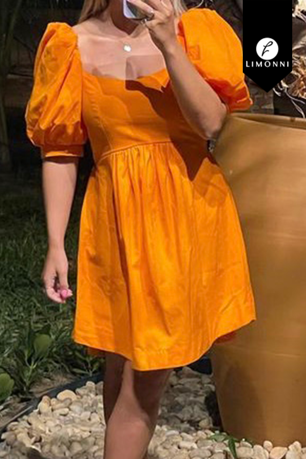 Vestidos para mujer Limonni Mailia LI4350 Cortos Casuales naranja