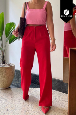 Sets Limonni Mailia LI4352 Set pantalon rojo