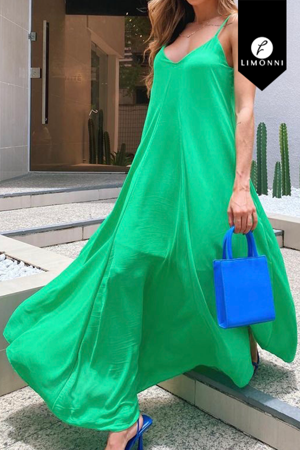 Vestidos para mujer Limonni Mailia LI4354 Maxidress verde