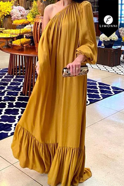Bridal Limonni Mailia LI4365 Maxidress mostaza