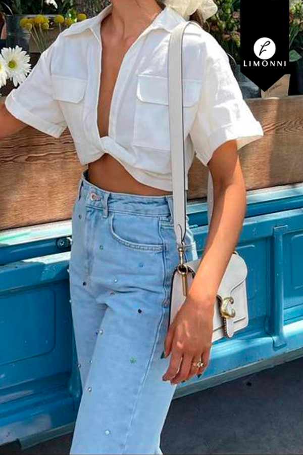 Blusas para mujer Limonni Mailia LI4367 Camiseras blanco