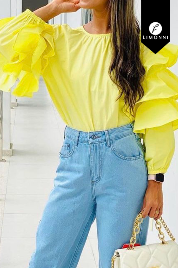 Blusas para mujer Limonni Mailia LI4368 Casuales amarillo
