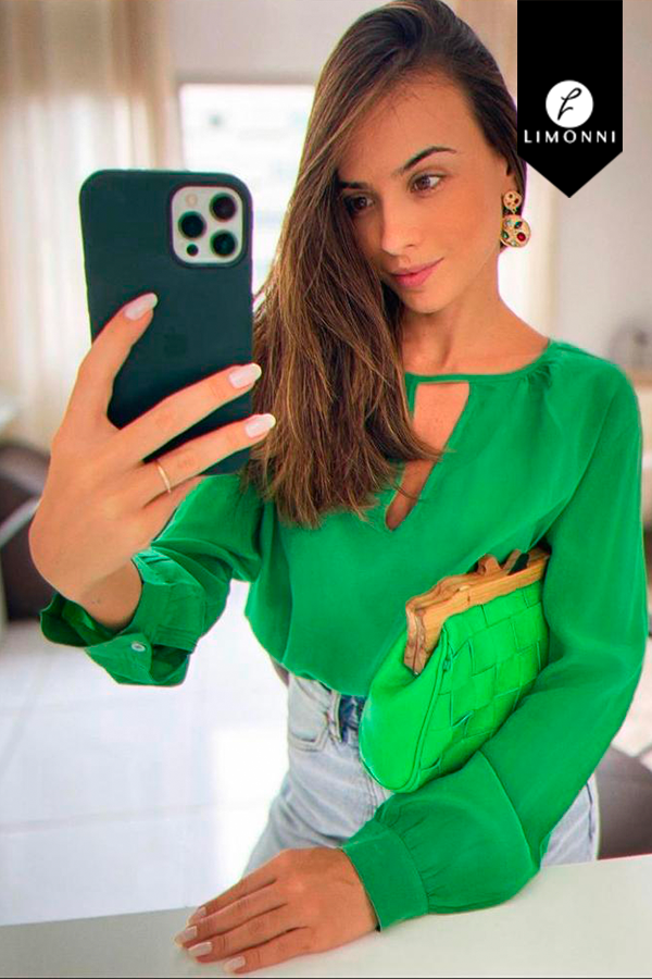 Blusas para mujer Limonni Mailia LI4388 Casuales verde esmeralda