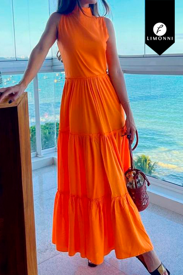 Vestidos para mujer Limonni Mailia LI4396 Maxidress naranja