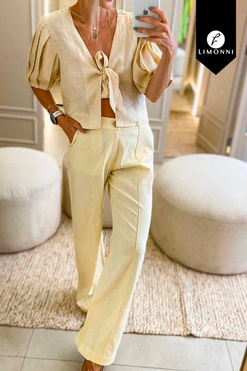 Sets Limonni Mailia LI4430 Set pantalon avena