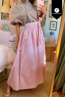 Faldas para mujer Limonni Valiente LI4448 Largos elegantes rosado