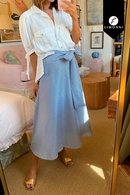 Faldas para mujer Limonni Valiente LI4449 Largos elegantes azul cielo