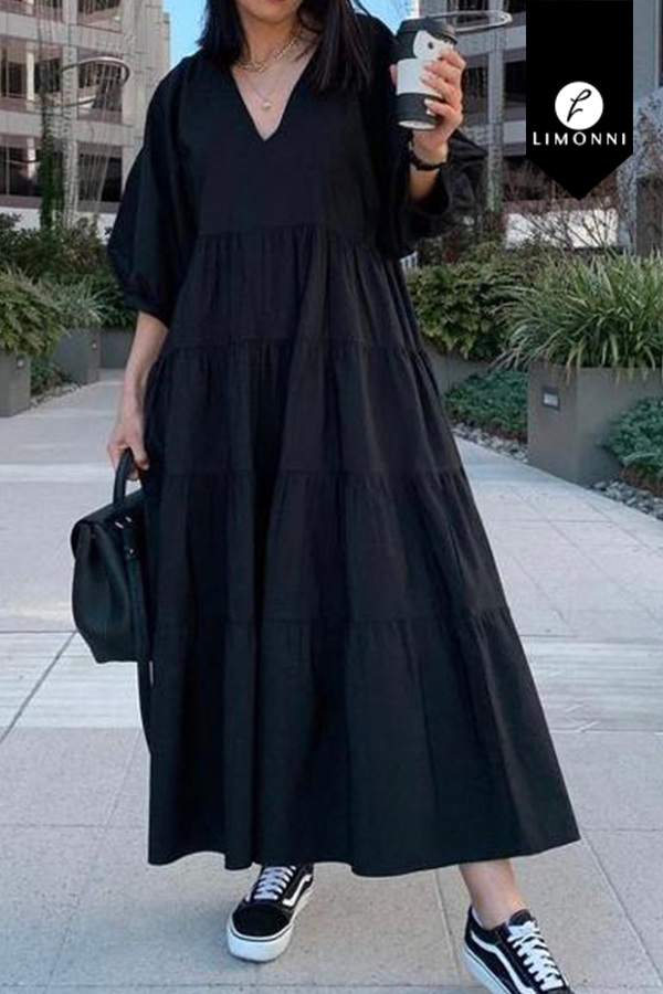 Vestidos para mujer Limonni Valiente LI4462 Maxidress negro