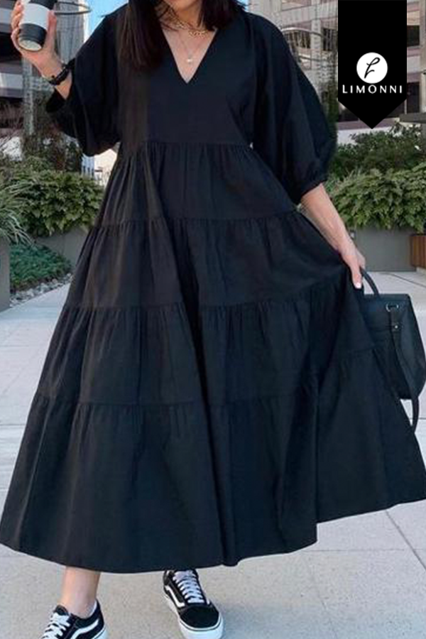 Vestidos para mujer Limonni Valiente LI4462 Maxidress negro