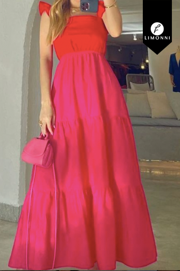 Vestidos para mujer Limonni Valiente LI4463 Maxidress rojo