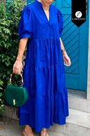 Vestidos para mujer Limonni Valiente LI4473 Maxidress azul rey