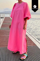 Vestidos para mujer Limonni Valiente LI4479 Maxidress fuscia