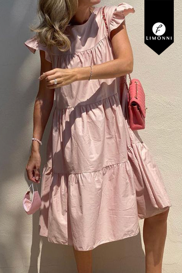 Vestidos para mujer Limonni Valiente LI4483 Cortos Casuales rosa