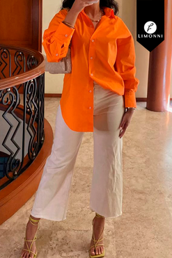 Blusas para mujer Limonni Valiente LI4499 Camiseras naranja