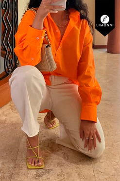 Blusas para mujer Limonni Valiente LI4499 Camiseras naranja