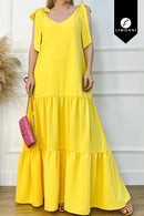 Vestidos para mujer Limonni Valiente LI4503 Maxidress amarillo