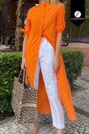 Blusas para mujer Limonni Valiente LI4519 Largos elegantes naranja