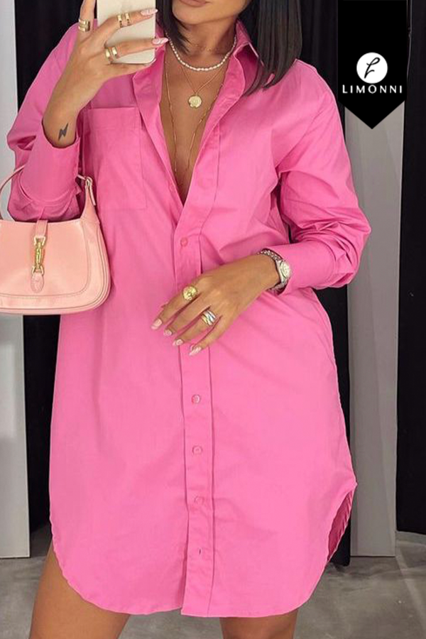 Vestidos para mujer Limonni Valiente LI4533 Cortos Casuales rosado