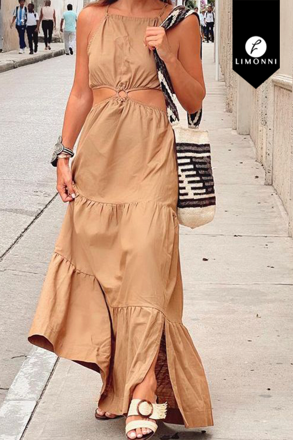 Vestidos para mujer Limonni Valiente LI4549 Maxidress nude