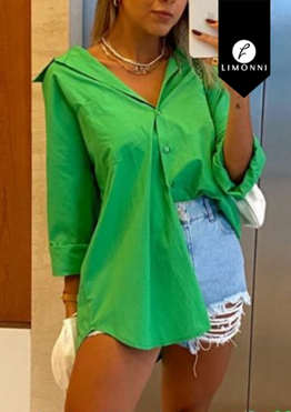 Blusas para mujer Limonni Valiente LI4591 Camiseras verde