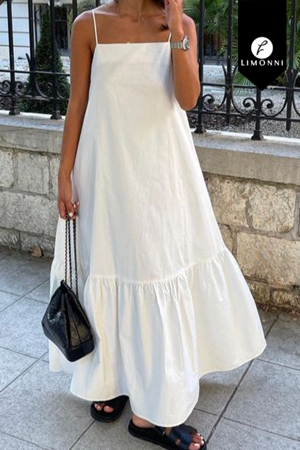 Vestidos para mujer Limonni Valiente LI4598 Maxidress blanco