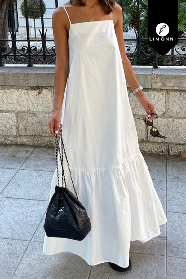 Vestidos para mujer Limonni Valiente LI4598 Maxidress blanco