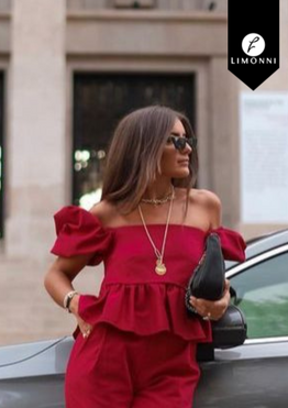 Blusas para mujer Limonni Valiente LI4628 Casuales rojo