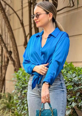 Blusas para mujer Limonni Valiente LI4660 Camiseras azul rey