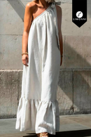 Vestidos para mujer Limonni Mail??a LI4708 Maxidress blanco