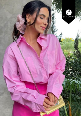 Blusas para mujer Limonni Valiente LI4735 Camiseras rosado