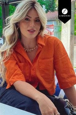 Blusas para mujer Limonni Valiente LI4759 Camiseras naranja