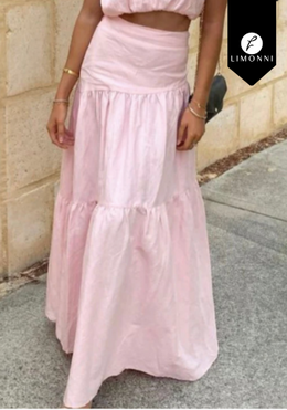 Faldas para mujer Limonni Valiente LI4820 Largos elegantes rosa