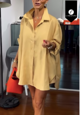 Blusas para mujer Limonni Mailía LI4828 Camiseras mostaza